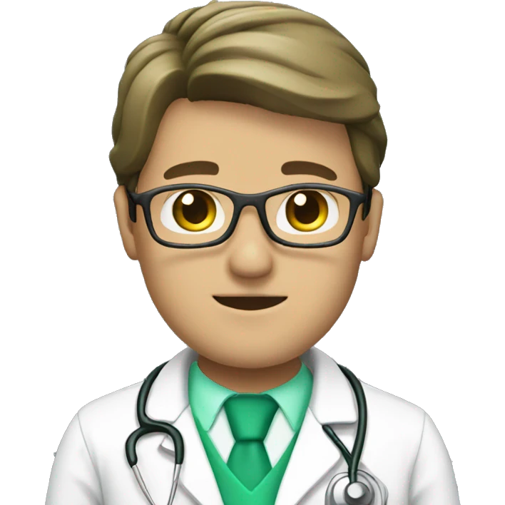 Doctor with white coat and Green plus helmet  emoji