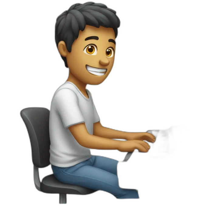 person tiping on keyboard emoji