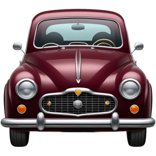 Car with classic look in maroon and black colour emoji