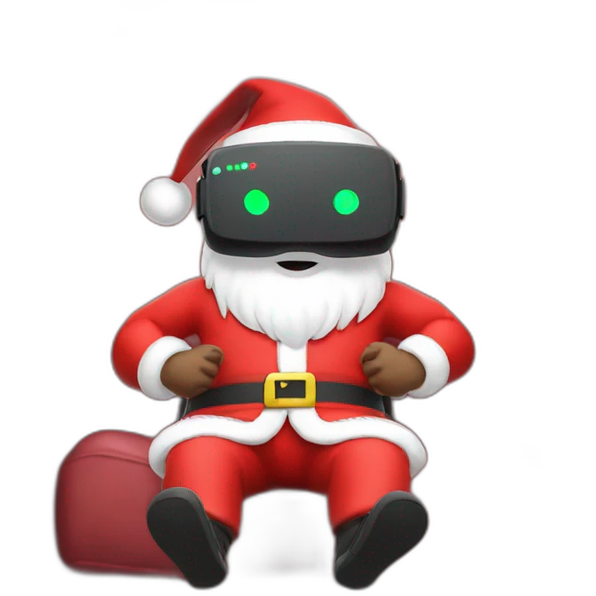 Santa in vr headset on chair emoji