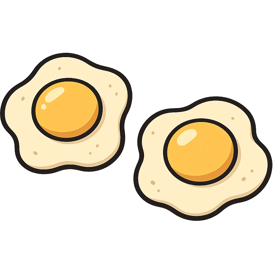 fried eggs in flat toon style emoji