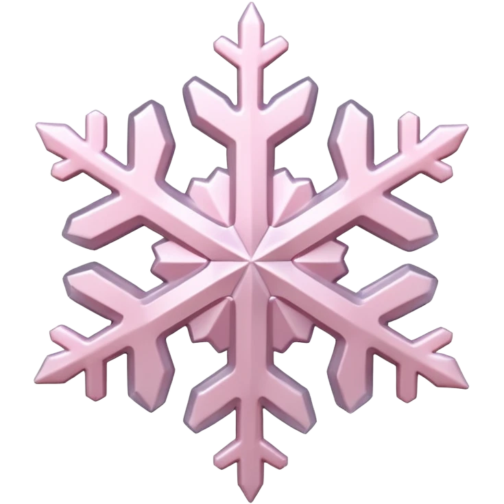snow flake pale pink 3d icy texture emoji