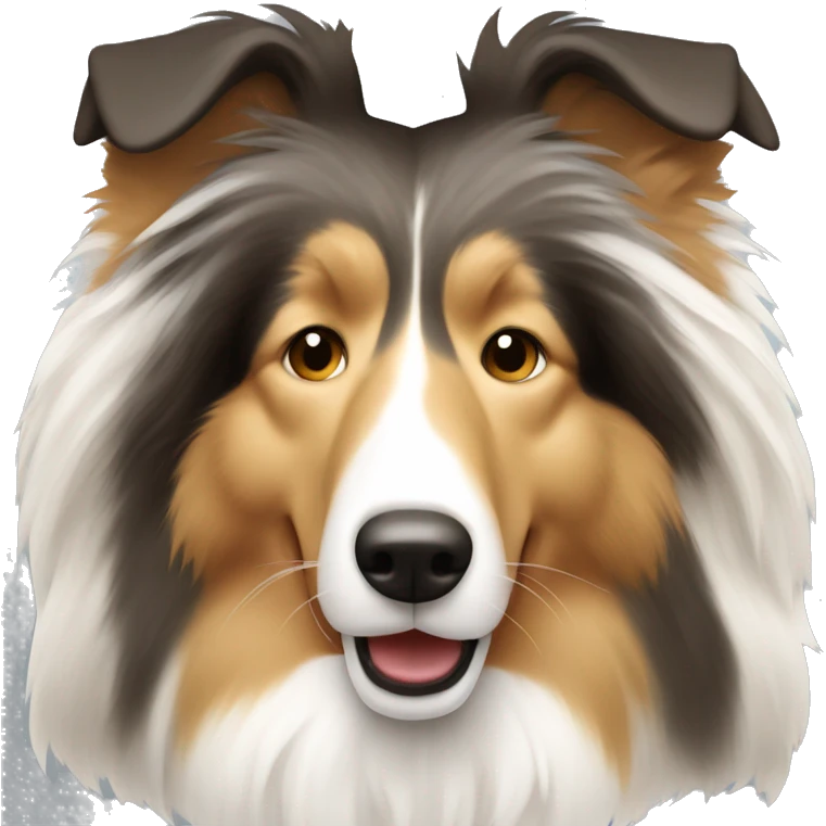 A rough collie dog with beige and white hair emoji