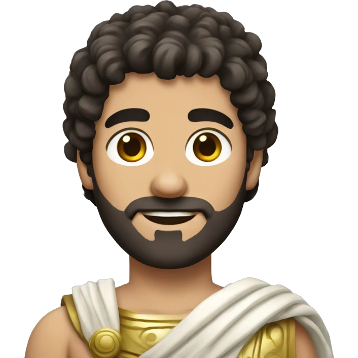  Greek guy toga dark hair emoji