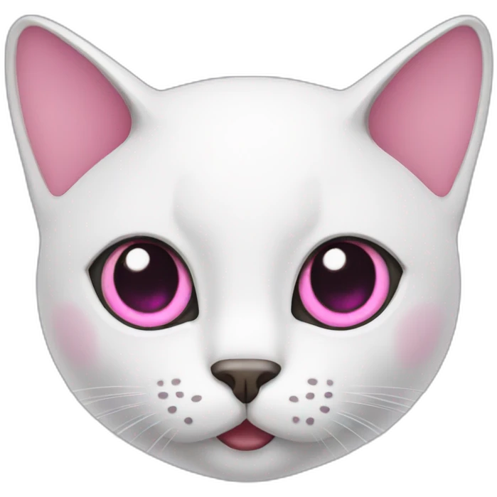 Cat with pink eyes emoji