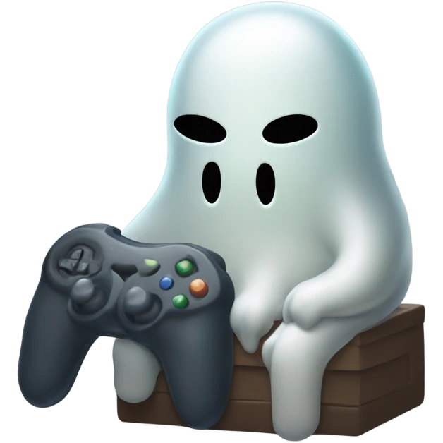 sad ghost playing video game emoji