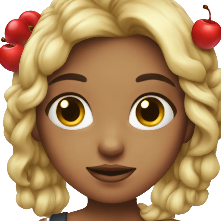 Girl w a big cherry  emoji