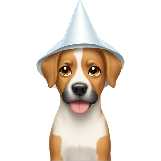 Dog wearing cone of shame emoji