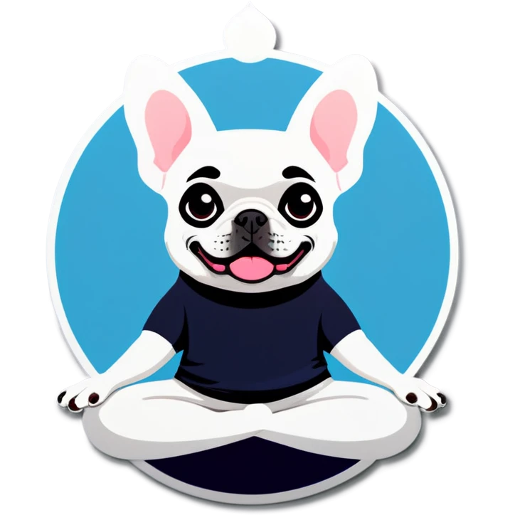 french bulldog doing yoga emoji