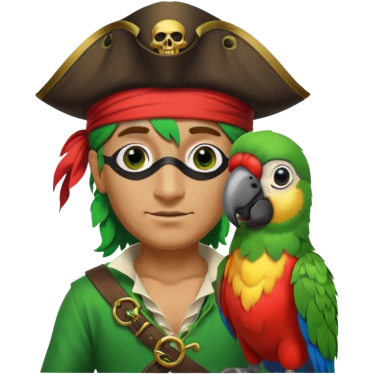 pirate and parrot emoji