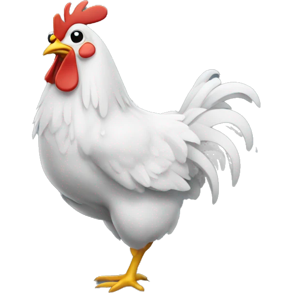 Chicken in rain emoji