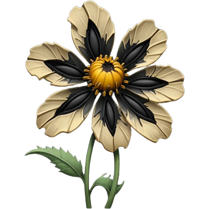 Wilted Flower black emoji