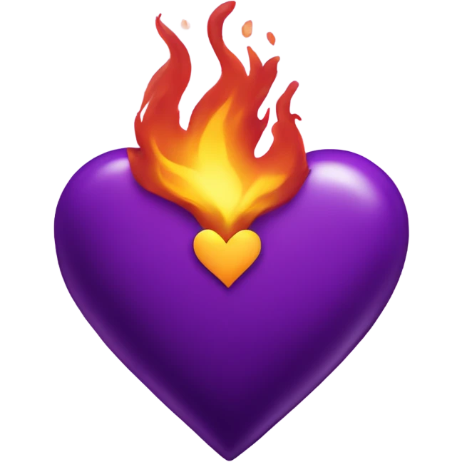 A Purple Heart with purple fire emoji