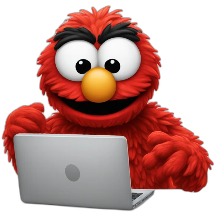 elmo coding on a pc emoji