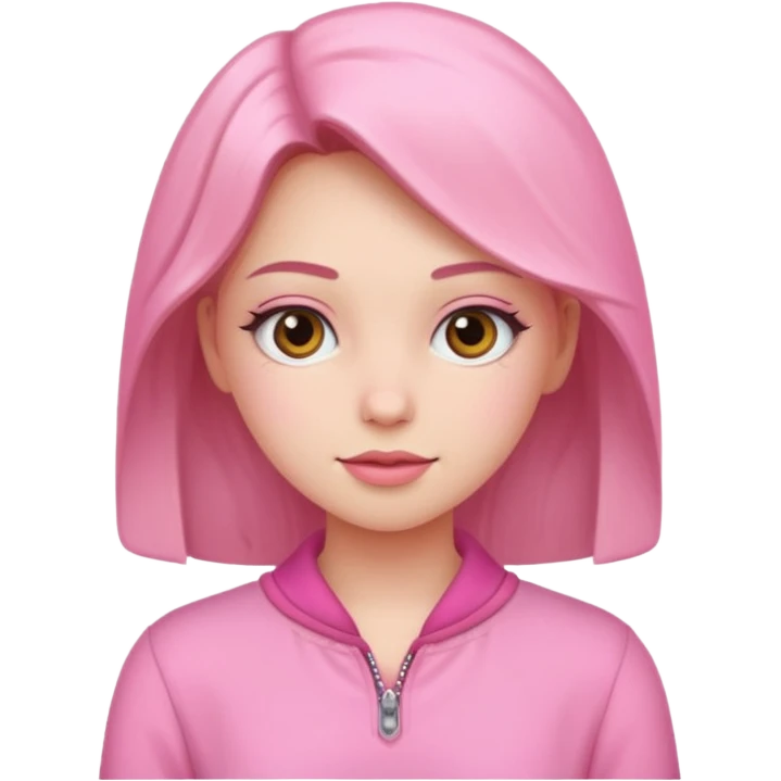A girl with pink outfits emoji