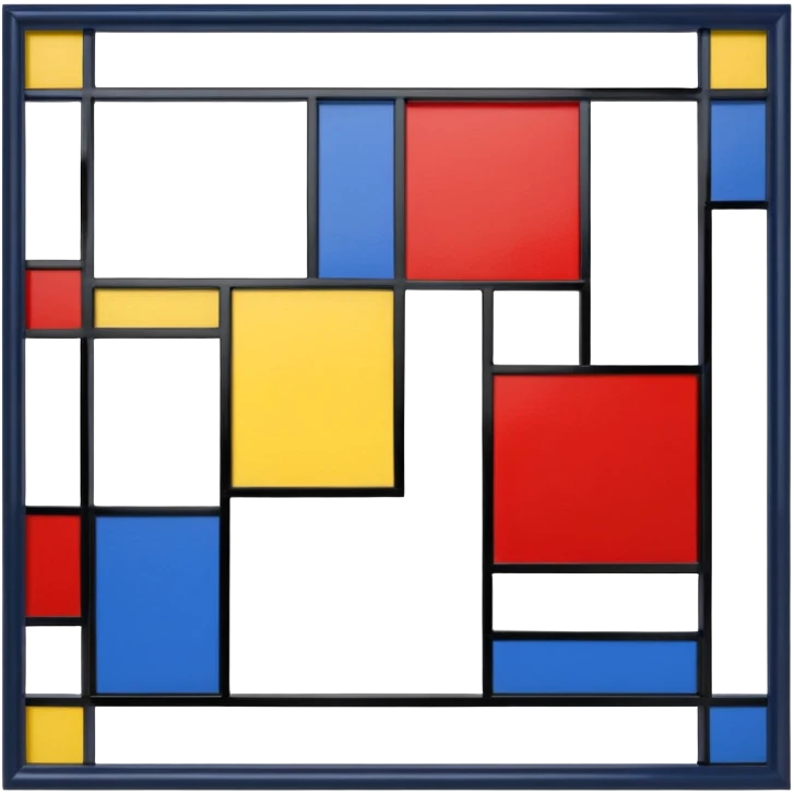 Piet Mondrian, Composition with Red Blue and Yellow painting frame emoji