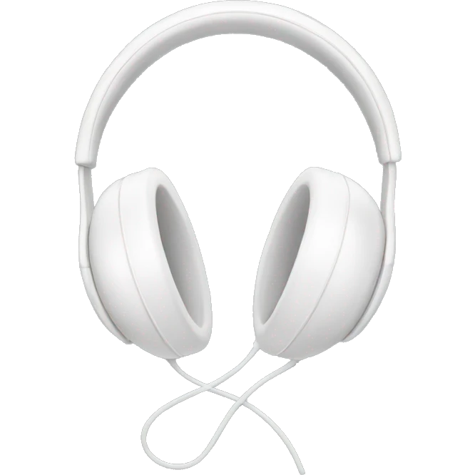 white headphones with a bow emoji