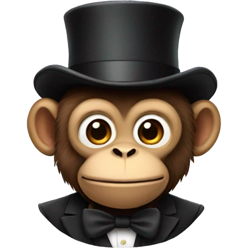 monkey in tophat emoji