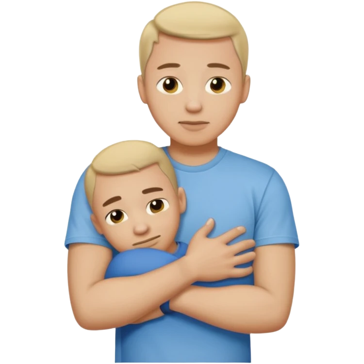 Man, cold and wearing a t-shirt, hugging himself emoji