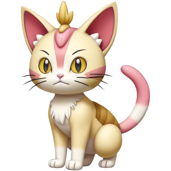 Skitty-Meowth-Pokémon-Fakémon-hybrid-creature (full body) emoji