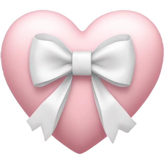 Soft pink heart with white bow emoji