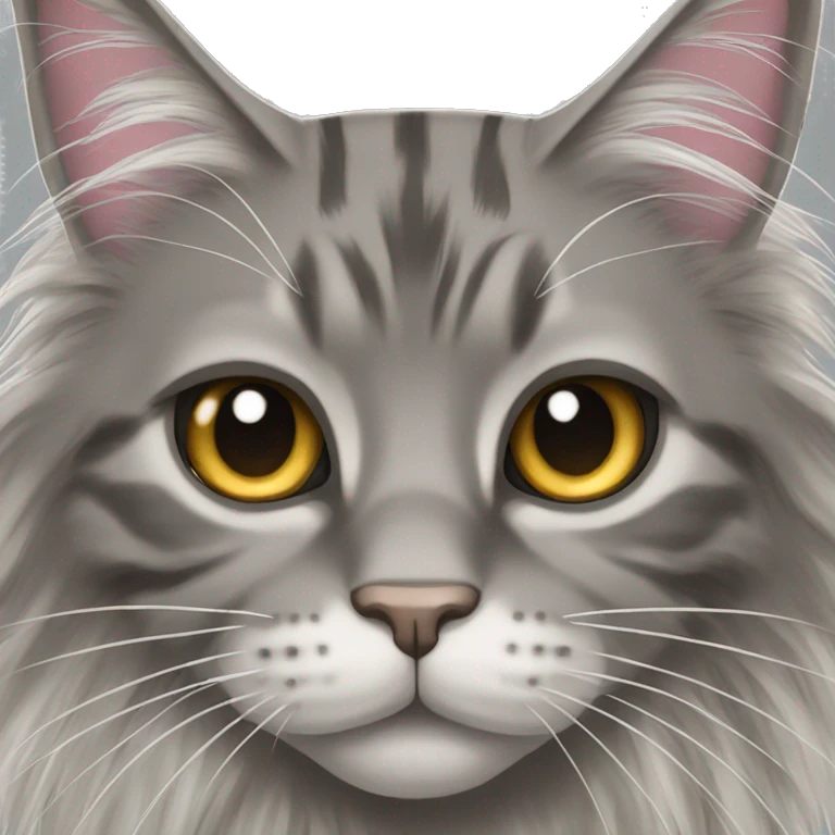 Grey Maine Coon cat emoji