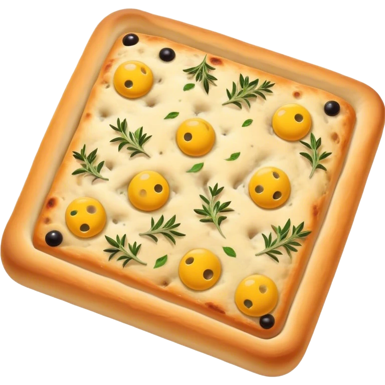 Focaccia bread with thyme playing pickleball emoji