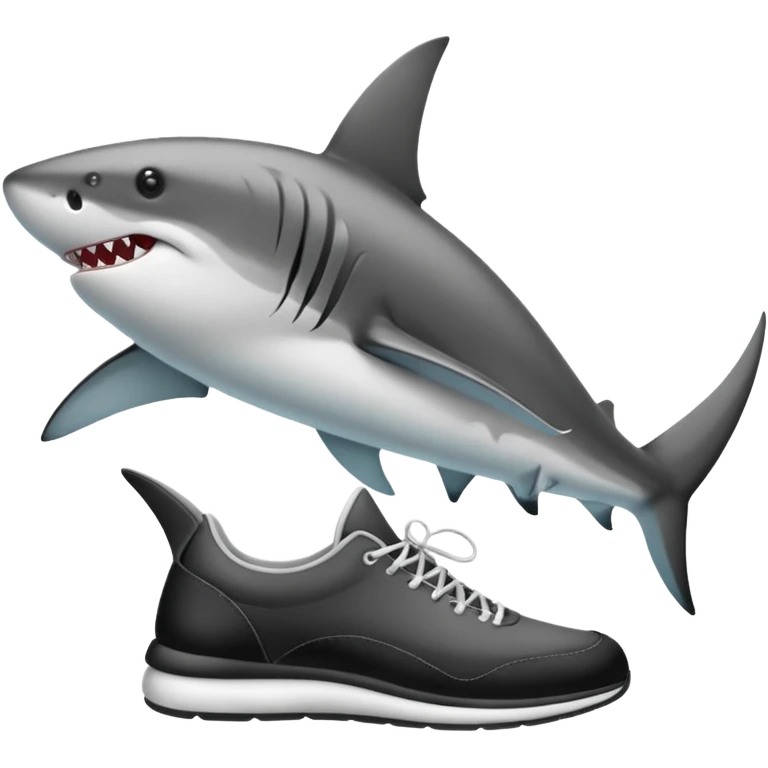 Tiburón con zapatos emoji