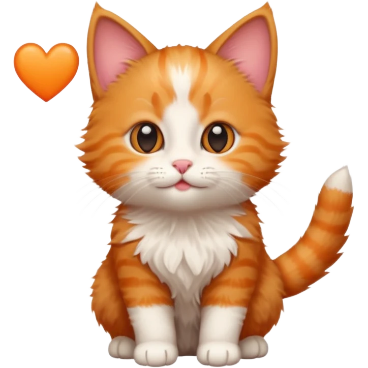 ginger kitten with a heart loves you emoji