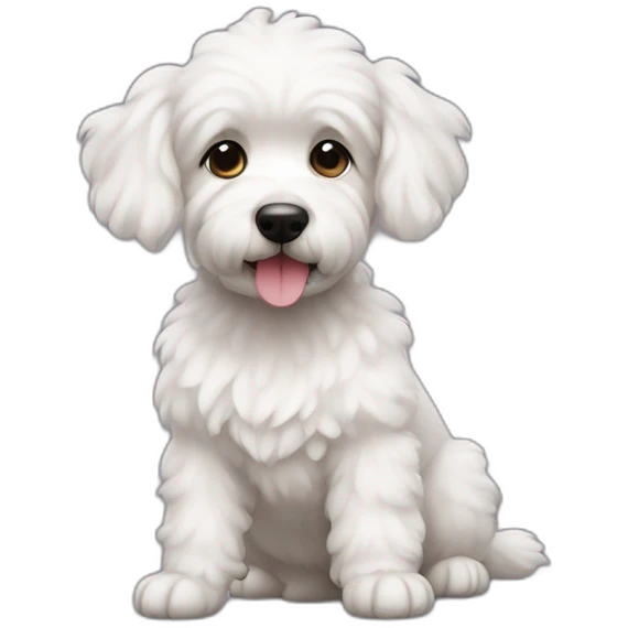 CANICHE WHITE cute emoji
