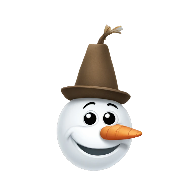 Olaf wearing hat emoji
