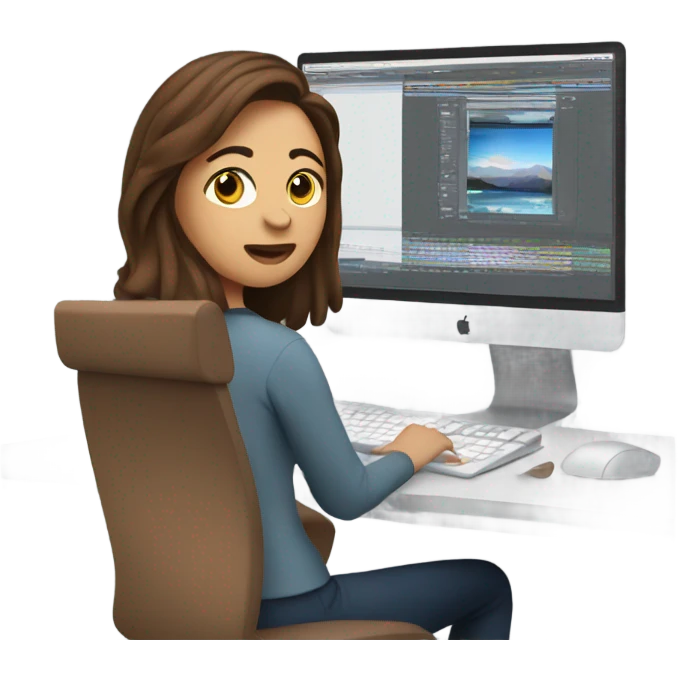 video editor woman brown hair emoji