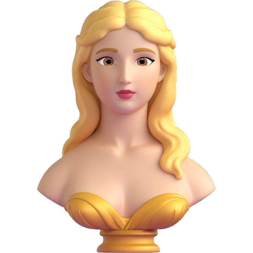 Venus de Milo statue bust only, classical Greek sculpture of Aphrodite's head and shoulders without arms emoji