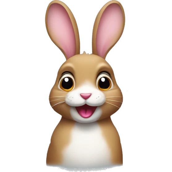  bunny with sticking tongue out looking up emoji