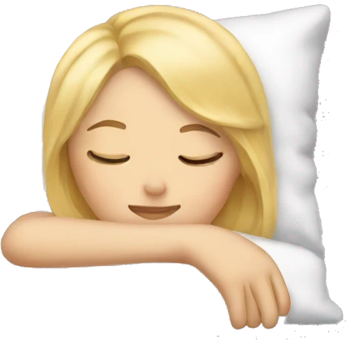 Blonde girl sleeping emoji