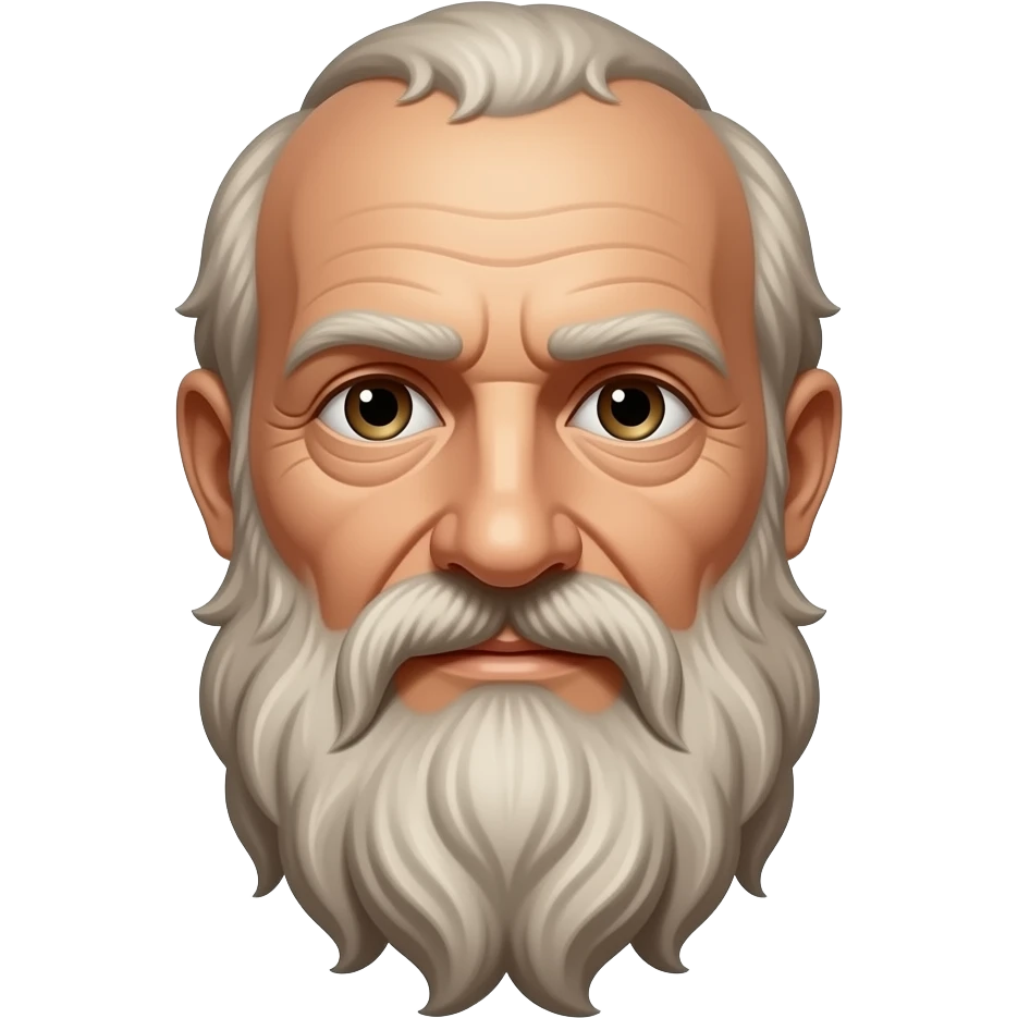 Socrates, balding, snub-nosed, bulge-eyed, shaggy beard, old-ish emoji