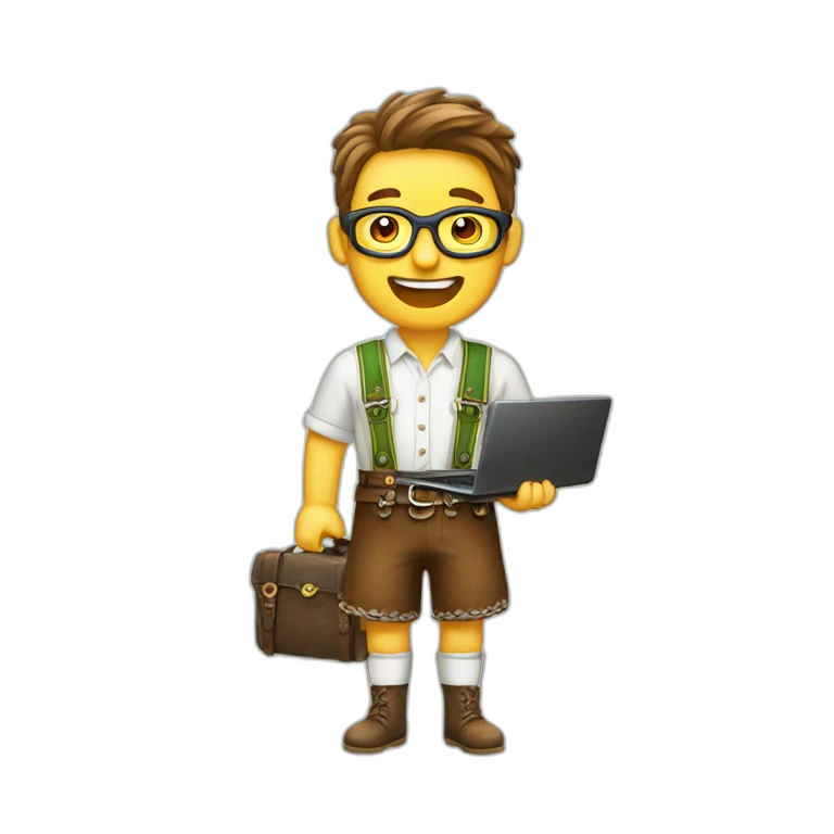 lederhosen and laptop emoji