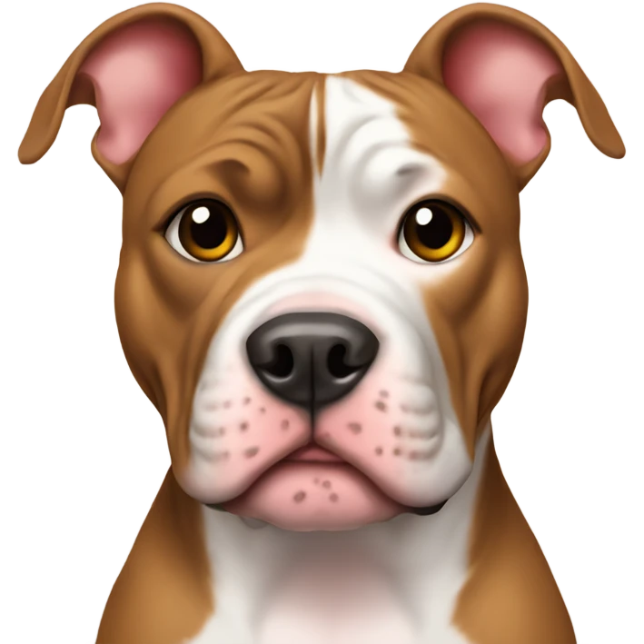 Pitbull with cute bows in front of ears emoji