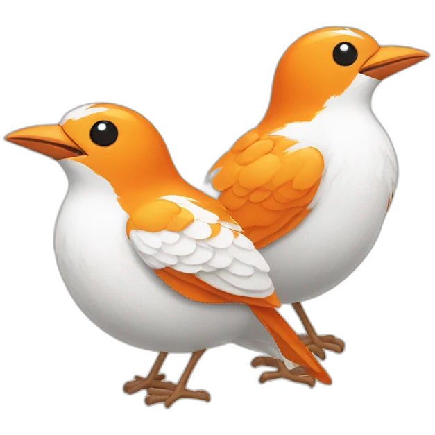 Two orange and white birds emoji