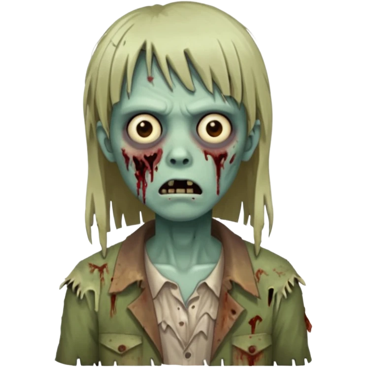 Quero que faça uma zombie com franja e cabelo médio  emoji