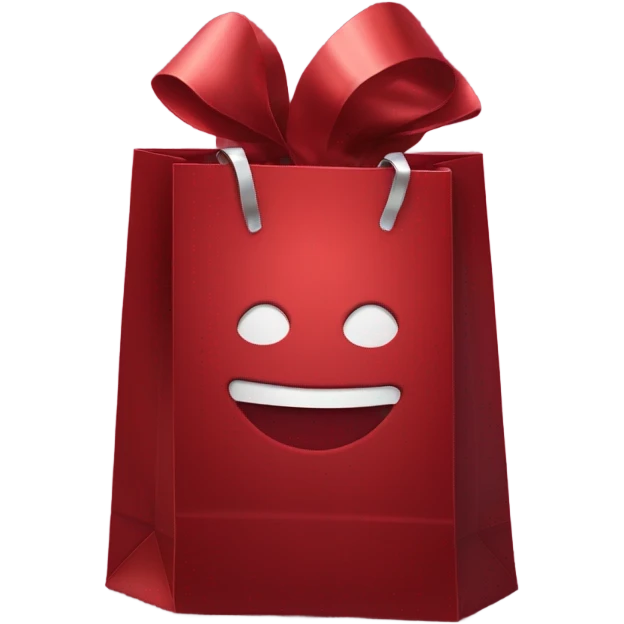 Dark red gift bag emoji