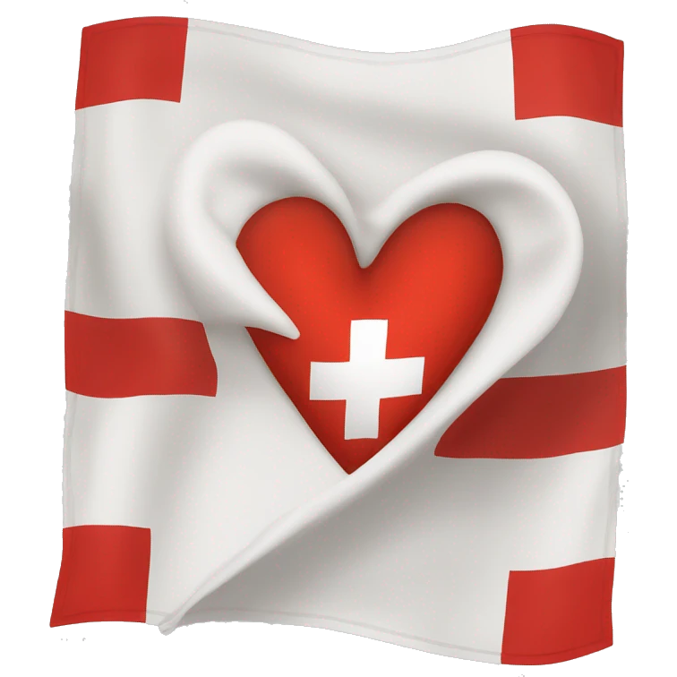 Coeur sur le drapeau suisse emoji