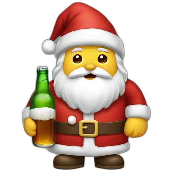 Pere noel qui bois de la bière  emoji