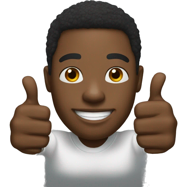 Black man with thumbs up so realistic emoji