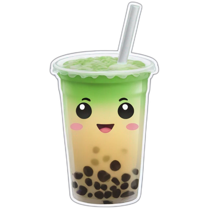 Macha bubble tea emoji