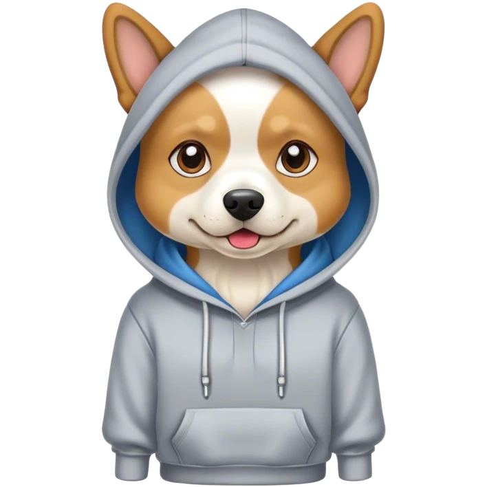 Dog wearing a hoodie emoji
