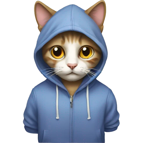 Cat wearing a hoodie  emoji