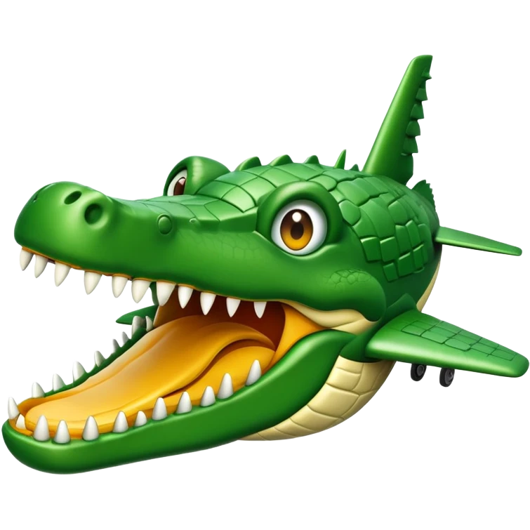 Un avión de guerra con cara de cocodrilo  emoji