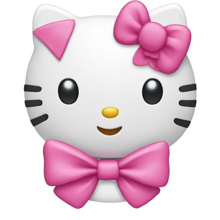 Hello kitty with pink bow as a pink emoji emoji