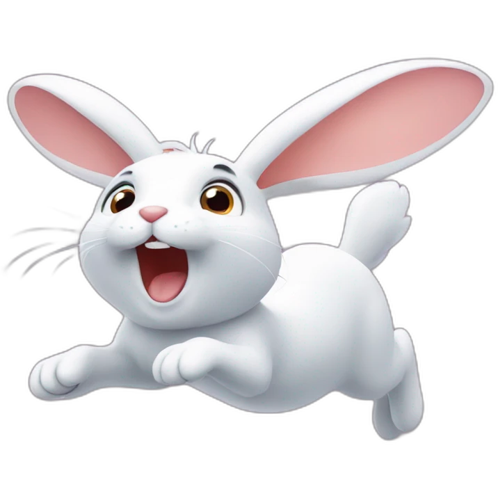 Flying cute rabbit emoji